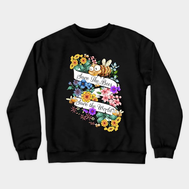 Save the bees Crewneck Sweatshirt by UndergroundOrchid